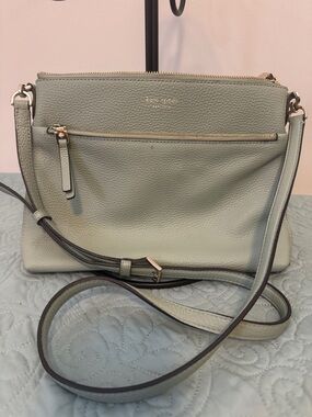 kate spade Pebbled Leather Crossbody in Mint Green